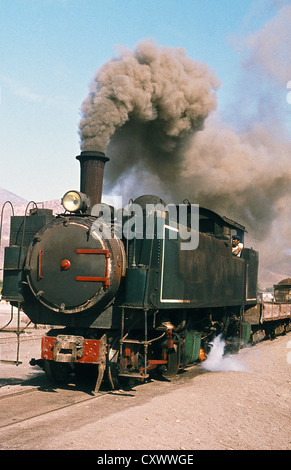 Der weltweit letzte Kitson Meyer artikuliert bei Taltal in Chiles Atacama-Wüste. Stockfoto