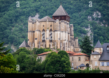 Kathedrale Notre-Dame de Saint-Bertrand-de-Comminges. Hautes-Pyrénées, Frankreich. Stockfoto