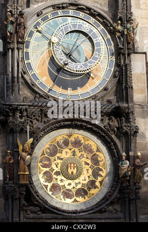 Eine abstrakte Sicht auf die berühmten Prager astronomische Uhr Prager Orloj Stockfoto