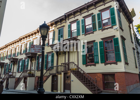 New York City, NY, USA, Straßenszenen, historische hölzerne Stadthäuser, Row House, in Harlem, Morris-Jumel, Manhattan New yorkers Buildings Stockfoto