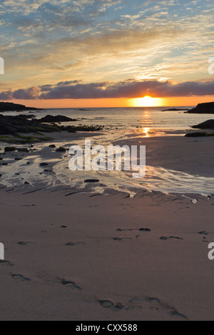 Sonnenuntergang am Tangasdale (äußeren Hebriden Schottlands) Stockfoto