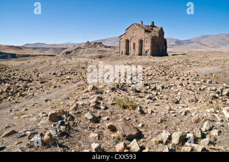 Das 11. Jahrhundert Kathedrale und 7. Jahrhundert Festung (dahinter) in der mittelalterlichen armenischen Stadt von Ani, in der Türkei. Stockfoto