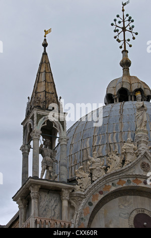 St.-Markus Kathedrale nördliche Fassade, Detail, Venedig, Italien Stockfoto