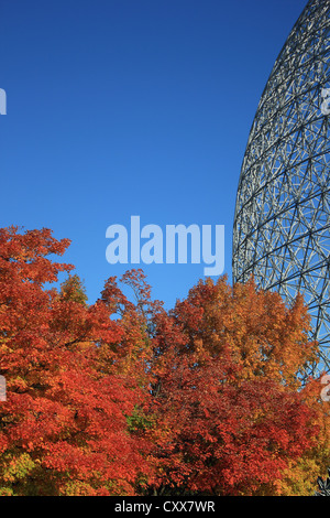 Die Biosphäre Museum im Morgengrauen am Jean Drapeau Park auf Ile SainteHelene, Montreal, Quebec, Kanada. Stockfoto