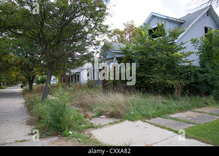 Verlassene & freie Häuser, Detroit Michigan USA Stockfoto