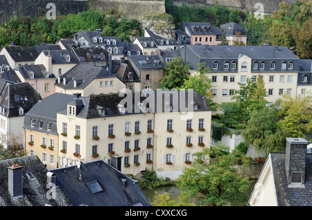 Häuser In Grund District, Luxemburg-Stadt Stockfoto