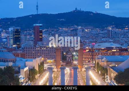 Blick über Plaça Espanya (Plaza España) in Barcelona, Spanien Stockfoto