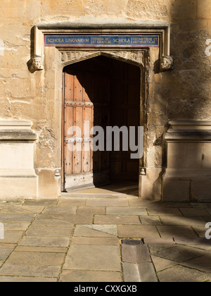 Tür zur School of Languages, Bodleian Library Oxford Stockfoto