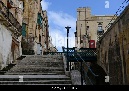 Victoria Gate, Rückansicht, Altstadt von Valletta, Malta, Europa Stockfoto