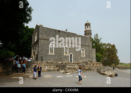 Kirche des Vorrangs des St. Peter, Mensa Domini Kirche, Tabgha am See Genezareth, See Gennesaret Yam Kinneret Stockfoto