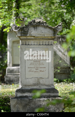 Grab stein, St. Marxer Friedhof, Wien, Österreich, Europa Stockfoto