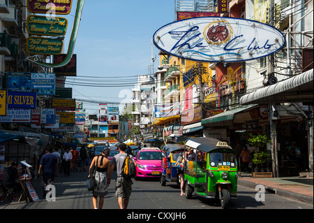 Tuk-Tuk, Ansicht von Khao San Road, Bangkok, Thailand, Asien Stockfoto