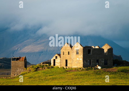 Verlassenen Bauernhof, Austurland, Island, Island, Osteuropa Stockfoto