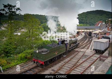 Die Ruabon Barmouth Railway in Llangollen Wales. SCO, 8661. Stockfoto