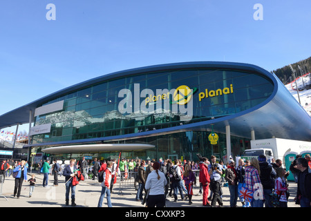 Planai, Seilbahnstation, Schladming, Ski, Austragungsort der alpinen Skiweltmeisterschaften 2013, Steiermark, Österreich Stockfoto
