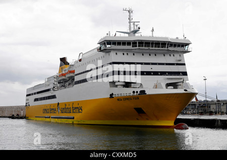 Corsica Ferries Fähren-Sardinien, Fähre in den Hafen von Nizza, Côte d ' Azur, Frankreich Stockfoto