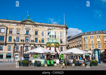 Café im freien Platz Kongens Nytorv Quadrat Mitteleuropa Kopenhagen Dänemark Stockfoto