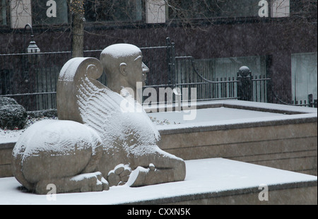 Ein leichter Schnee-Sturm Stäube Stadtzentrum von Birmingham mit Schnee in den späten Nachmittag. Stockfoto