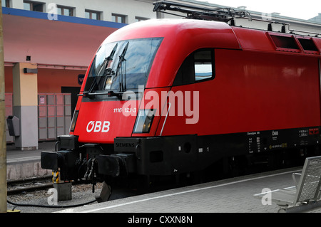 Lokomotive der ÖBB, ÖBB, Westbahnhof Bahnhof, Wien, Österreich, Europa Stockfoto