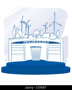 Wasserkraft und Windkraft, Infografiken, illustration Stockfoto