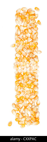 l, Alphabet aus Bio-Mais Bohnen trocknen auf weiß Stockfoto