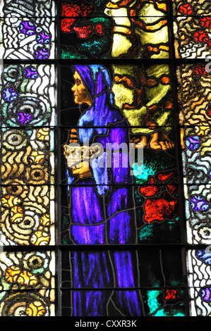 Glasfenster von Augusto Giacometti, detaillierte anzeigen, Kirche der Martinskirche, Chur, Schweiz, Europa Stockfoto