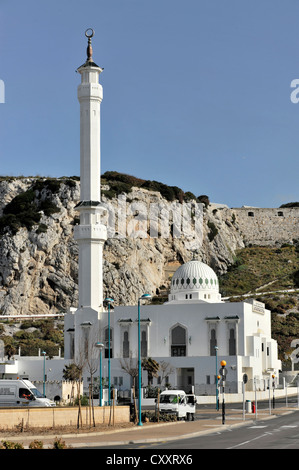 Ibrahim-al-Ibrahim-Moschee, eingeweiht im Jahre 1997, Europa Point, Gibraltar, British Overseas Territory, Europa Stockfoto