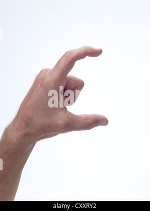 Hand-Geste zeigt kleine Menge Stockfoto