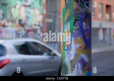 Graffiti an den Wänden der Windmill Lane, Dublin Stockfoto