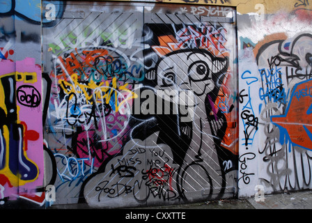 Graffiti an den Wänden der Windmill Lane, Dublin Stockfoto