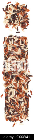 ich, Alphabet aus Bio Vollkorn Reis Stockfoto