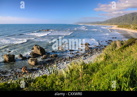 Strand in der Nähe von Hokitika, Südinsel, Neuseeland, Oceania Stockfoto
