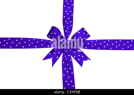 Blau-weiß gefleckten Band gebunden in einem Bogen Stockfoto