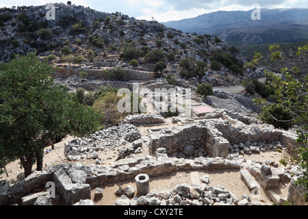 Archäologische Überreste des Zentrums des Stadtstaates Latier, Lato, Kreta, Griechenland Stockfoto