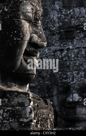 Stein-Gesicht Lokeshwaram, Bayon Tempel, Angkor, Kambodscha, Asien Stockfoto