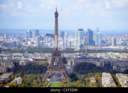 Eiffelturm, der Eiffelturm und Geschäftsviertels von Paris, Frankreich Stockfoto