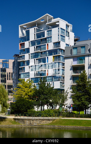 neues Appartementhaus von Pierre Blondel, mit Blick auf Parc Leopold, Brüssel, Belgien, Europa, Europäische Union Stockfoto