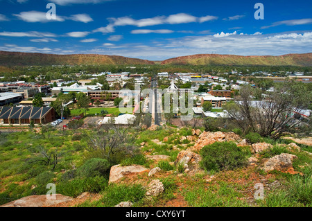 Ansicht von Alice Springs vom ANZAC Hill. Stockfoto