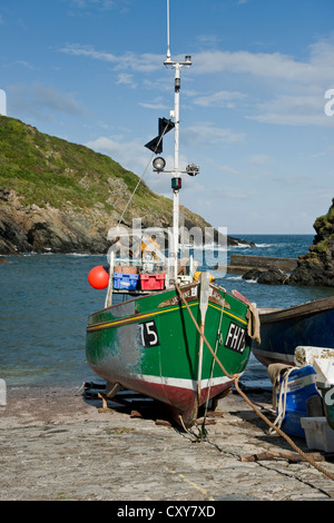 Eglinton Fischerboot und Hafen, Cornwall Stockfoto