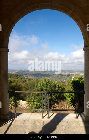 Blick vom Santuary de Nostra Senyora de Cura Puig de Randa Mallorca Balearen Spanien Stockfoto