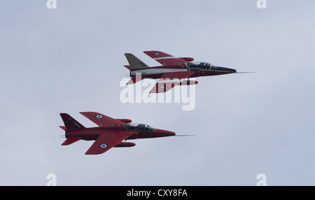 Ein paar der Folland Gnat T1 Flugzeug im Formationsflug Stockfoto