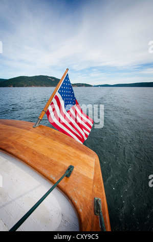 An Bord der historischen große Schiff Schoner Zodiac Fahrt durch den San Juan Islands des Puget Sound im US-Bundesstaat Washington, USA. Stockfoto