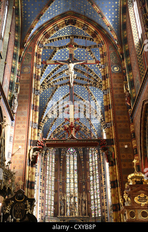 Innere besichtigen, St. Marien Kirche, Krakau, Krakau, Polen, Europa Stockfoto