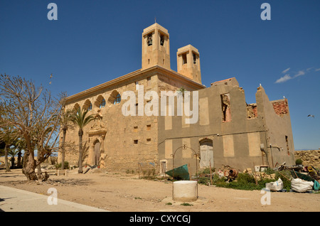 Kirche Iglesia de San Pedro, Insel Tabarca, Isla de Tabarca, Provinz Alicante, Costa Blanca, Spanien, Europa Stockfoto