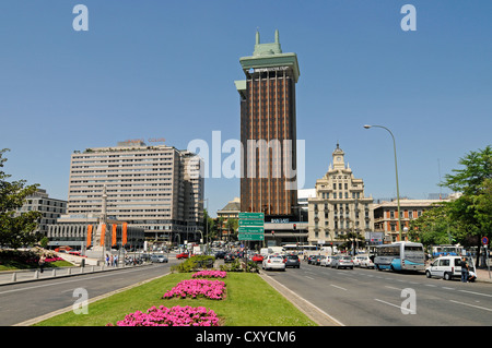 Torres de Colón, Hochhaus, Plaza de Colón, Hauptstraße, Madrid, Spanien, Europa, PublicGround Stockfoto