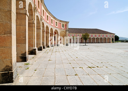 Arkaden, Royal Palace Riofrío, Navas de Riofrio, Provinz Segovia, Castilla y León, Kastilien und León, Spanien, Europa Stockfoto