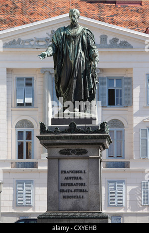 Statue von Kaiser Franz i. von Österreich, Freiheitsplatz Quadrat, Graz, Steiermark, Österreich, Europa Stockfoto