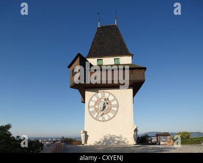 Uhrturm am Schlossberg, Schlossberg, Graz, Steiermark, Österreich, Europa, PublicGround Stockfoto