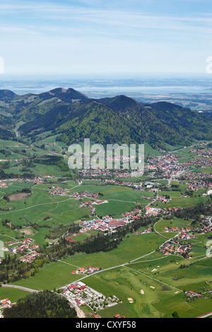 Ruhpolding, Blick vom Mt Rauschbergs, Chiemgauer Alpen, Chiemgau Region, Bayern, Oberbayern Stockfoto