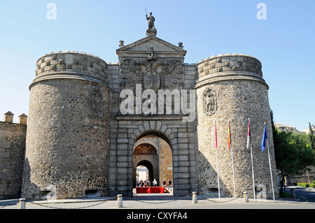 Puerta Vieja de Bisagra, Bisagra Tor, Toledo, Kastilien-La Mancha, Spanien, Europa, PublicGround Stockfoto